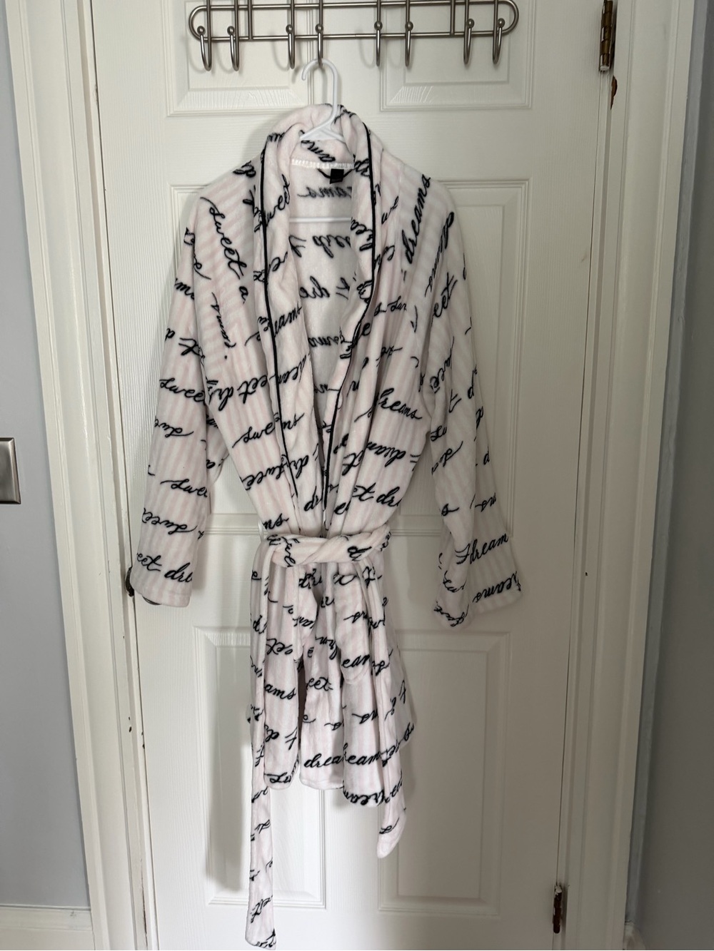 Victoria Secret Cozy Script-Print Women's Robe - Pink XL